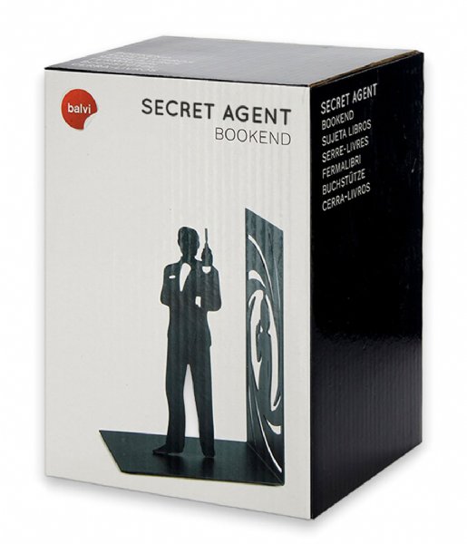 Balvi  Bookend Secret Agent Black