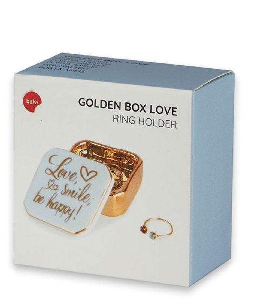 Balvi  Ring Holder Golden Box Love Blue