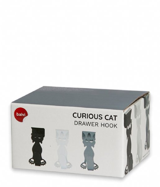 Balvi  Drawer Hook Curious Cat 3x Black