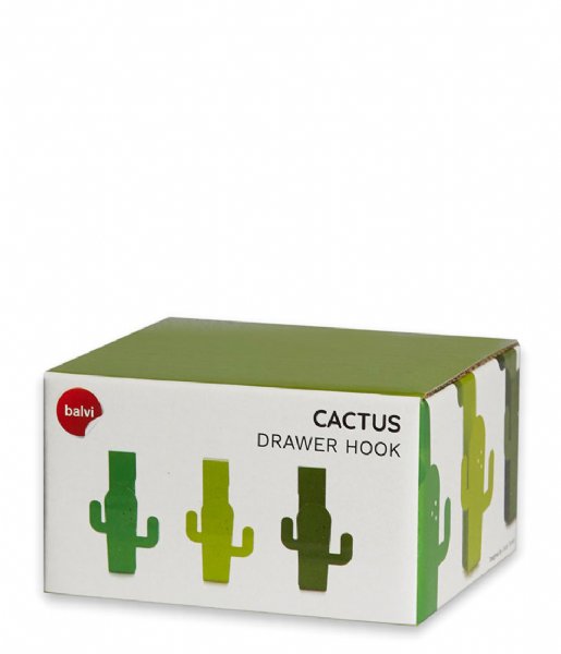 Balvi  Drawer Hook Cactus 3x Green