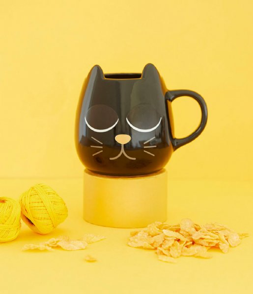 Balvi  Mug Wake Cat Black