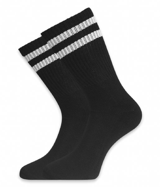 Bamboo Basics  Senna Outdoor Socks 2-Pack Black White Stripe (002)