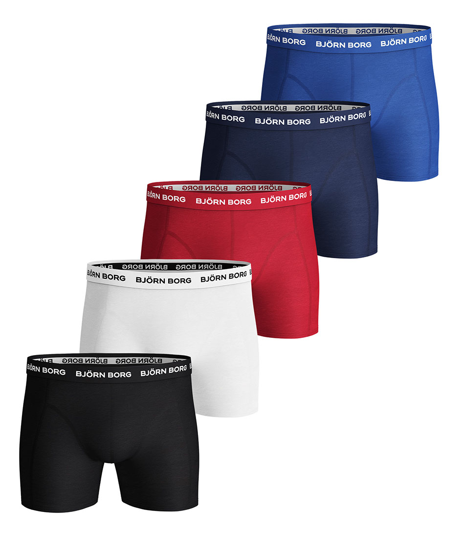 Onleesbaar speelplaats pensioen Bjorn Borg Boxershort Shorts Sammy Solid Essential 5 Pack Black (90011) |  The Little Green Bag