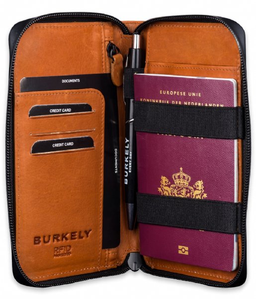 Burkely  Rain Riley Passport Wallet Brown