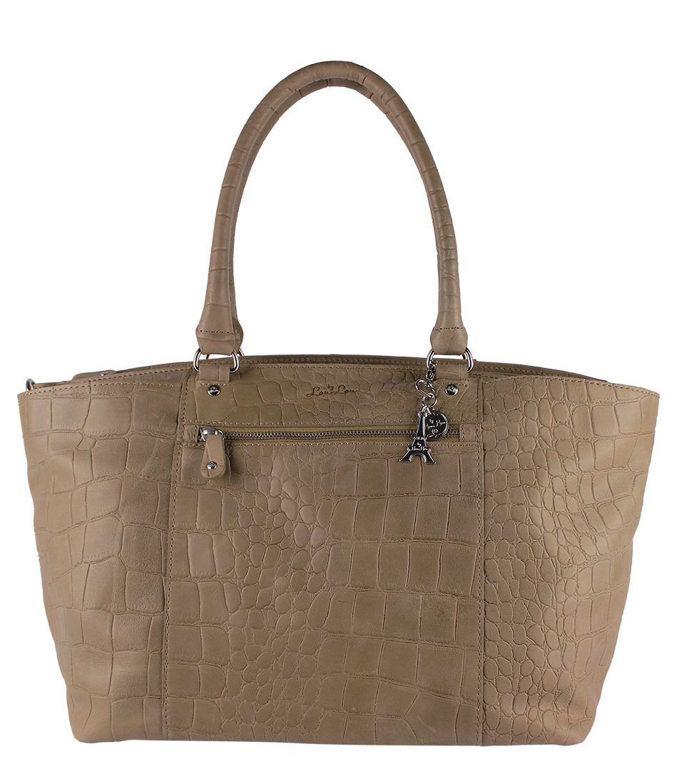 LouLou Essentiels Luiertas Diaper Bag Vintage Croco Beige female 1 Leer