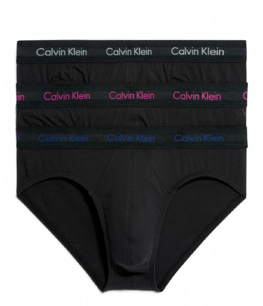 Calvin Klein  Hip Brief 3-Pack B-Slv Sprgs Pal Pink Blue Dpts Lg (CAQ)