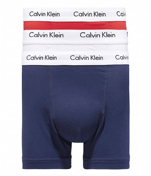 Calvin Klein Boxershort 3 Pack Trunk White red ginger pyro blue (I03) Calvin Klein Boxershort 3 Pack Trunk White red ginger pyro blue (I03)