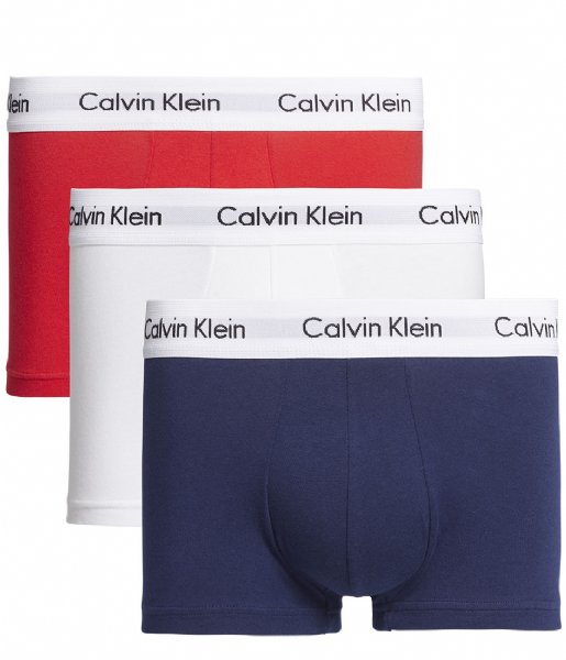 Calvin Klein Boxershort 3P Low Rise Trunk white red ginger pyro blue (I03) Calvin Klein Boxershort 3P Low Rise Trunk white red ginger pyro blue (I03)