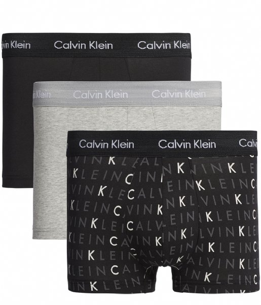 Calvin Klein Boxershort 3P Low Rise Trunk Black grey heather subdued logo (YKS) Calvin Klein Boxershort 3P Low Rise Trunk Black grey heather subdued logo (YKS)