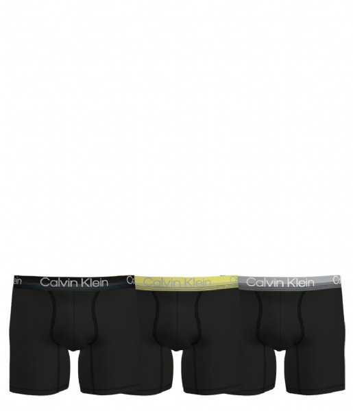 Calvin Klein  Boxer Brief 3PK B- Iron Ore Mesquite Lime Black (1RZ)