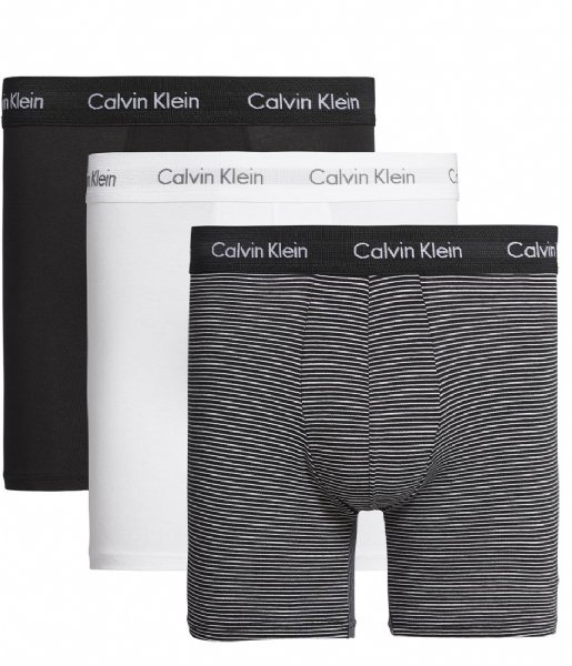 Calvin Klein  3P Boxer Brief White stripe black (IOT)