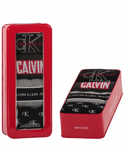 Calvin Klein  Ck Men Crew 4P Jeans Logo Giftbox Wade Black Combo (001)