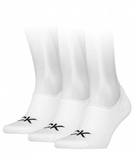 Calvin Klein Sokken Men Footie High Cut 3P Logo White (002)