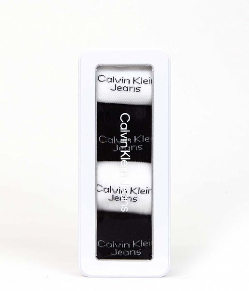 Calvin Klein Sokken Short Sock 4-Pack Tin Mesh Giftbox Black Combo (001)
