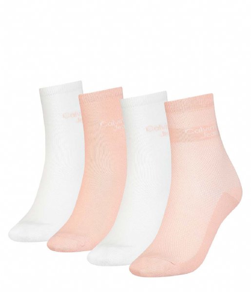Calvin Klein Sokken Short Sock 4-Pack Tin Mesh Giftbox Pink Combo (003) Calvin Klein Sokken Short Sock 4-Pack Tin Mesh Giftbox Pink Combo (003)