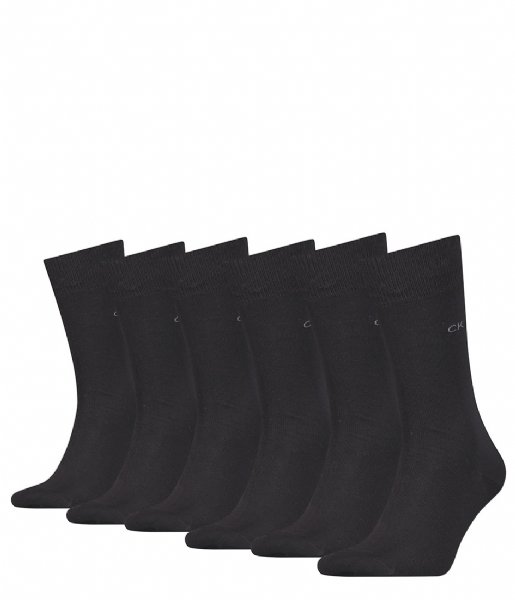 Calvin Klein  Sock Casual Flat Knit Cotton Carter 6-Pack Black (001)