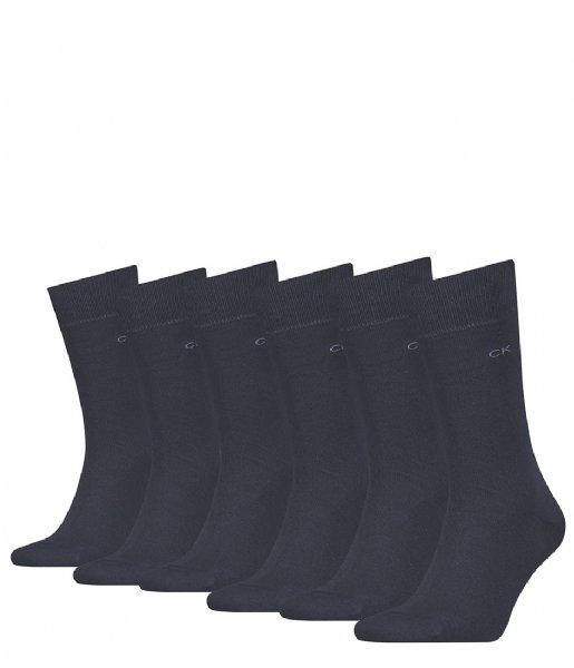 Calvin Klein  Sock Casual Flat Knit Cotton Carter 6-Pack Navy (002)