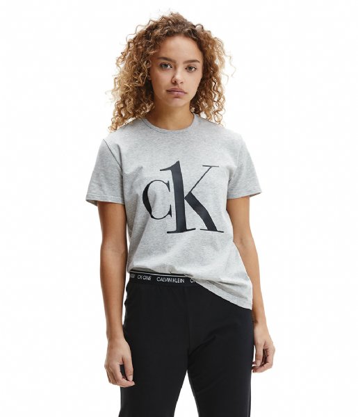 Calvin Klein  S/S Crew Neck Grey Heather Black Logo (YG4)