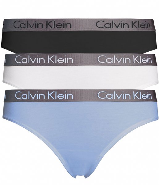 Calvin Klein  Slips 3P Black White Prepster Blue (W4Y)