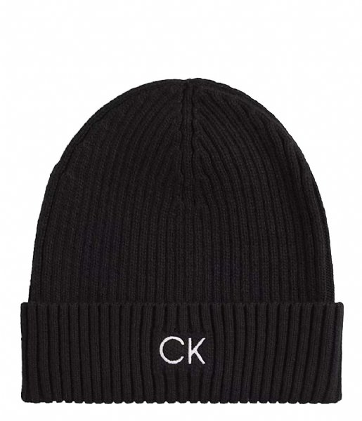 Calvin Klein  Classic Cotton Rib Beanie Ck Black (BAX)
