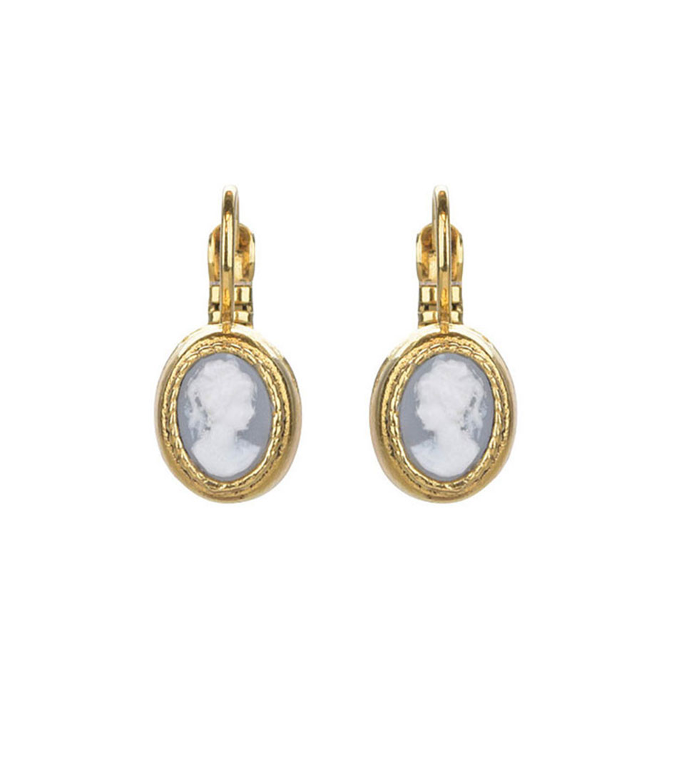 Camps en Camps Oorbellen Cameo Blue Dormeuses Blauw