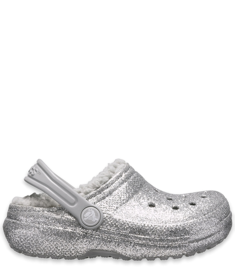 womens lined glitter crocs