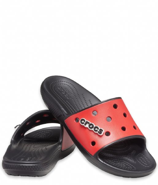 Crocs  Classic Crocs Colorblock Slide Black/Flame (0X9)
