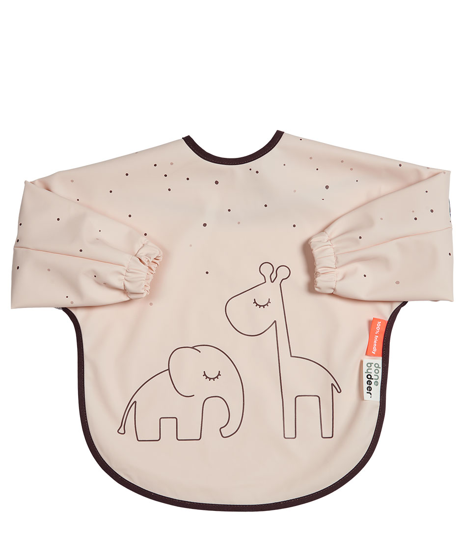 Done by Deer Baby accessories Sleeved Bib 6-18M Dreamy Dots Powder  (1303271) | The Little Green Bag