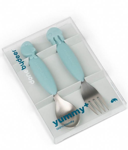 Done by Deer  Yummyplus Spoon and Fork Set Sea Friends Blue (1116742)