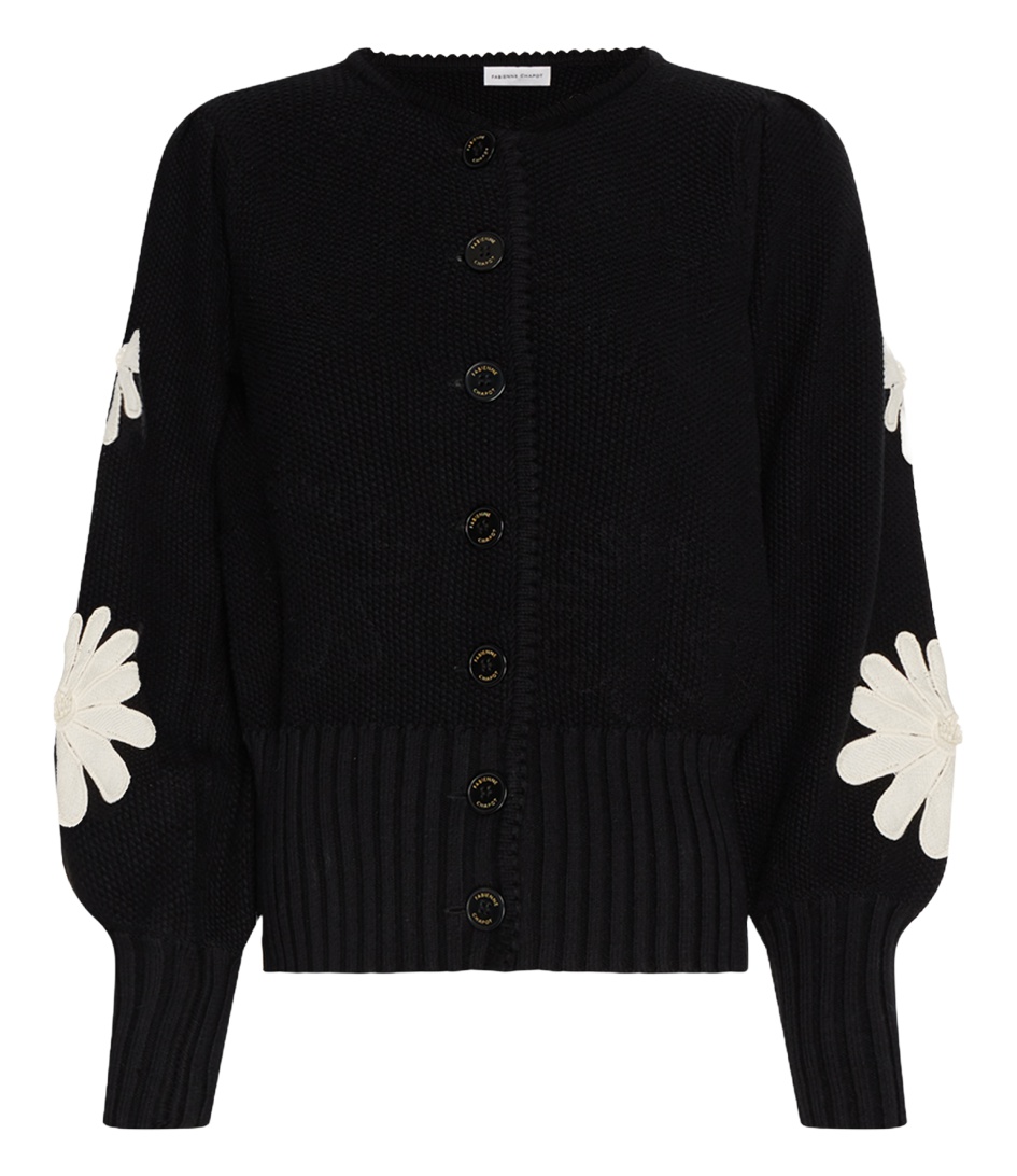 Fabienne Chapot Sweaters Rice Cardigan Black (9001) | The Little Green Bag
