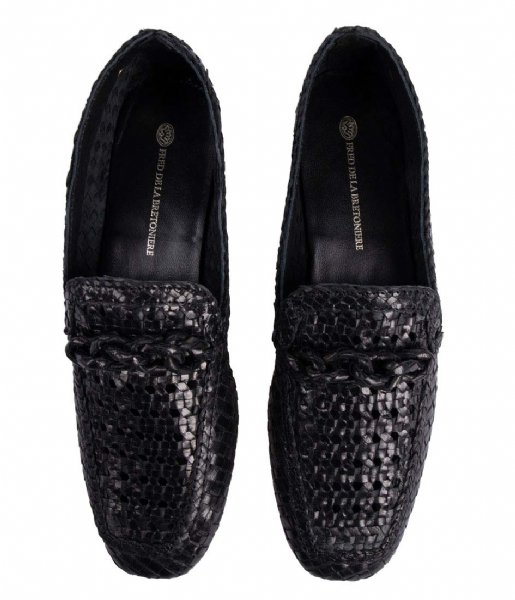 Fred de la Bretoniere  Loafer Woven Leather Black (1000)