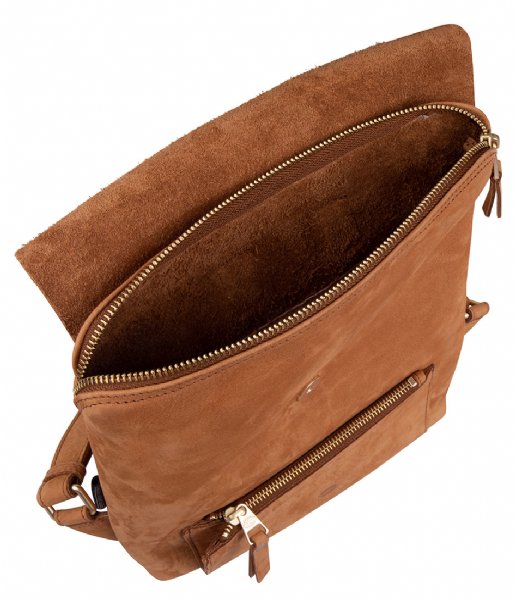 Fred de la Bretoniere  Backpack soft nappa leather Cognac