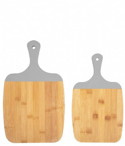 Present Time  Cutting board set Gourmet Bamboo with Warm Grey Edge (PT3843WG)