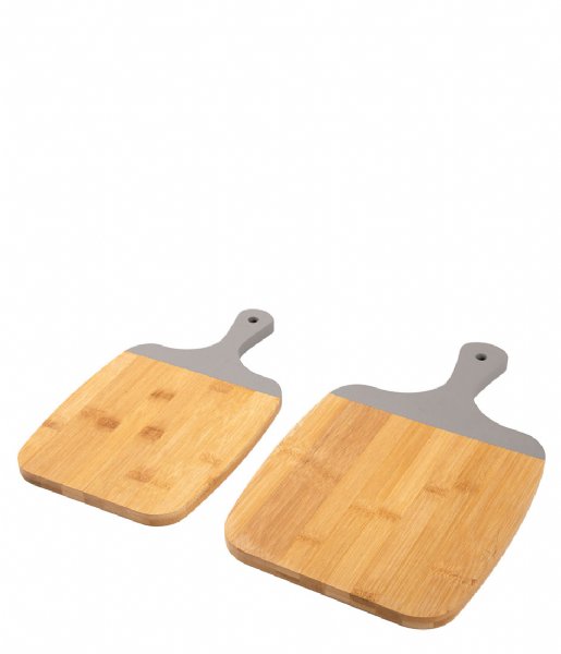 Present Time  Cutting board set Gourmet Bamboo with Warm Grey Edge (PT3843WG)