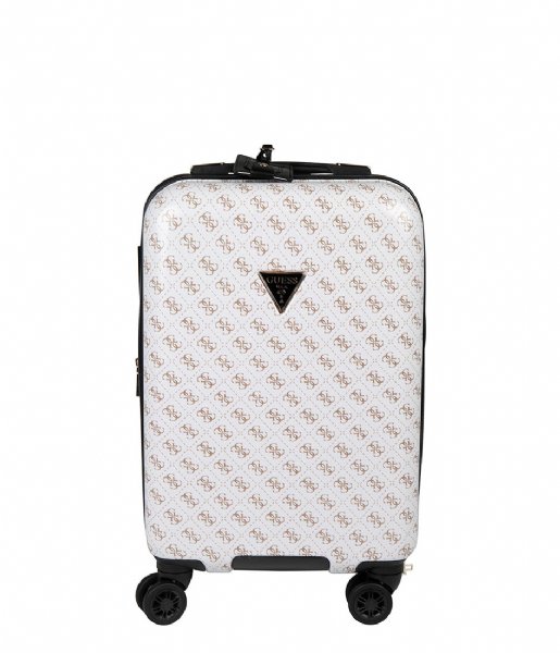 Guess Walizki na bagaż podręczny Jesco 8 Wheel 18 Inch Cream Logo