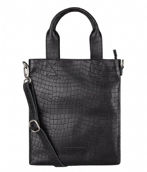 Shabbies  Handbag Croco Printed Leather Black (1000)