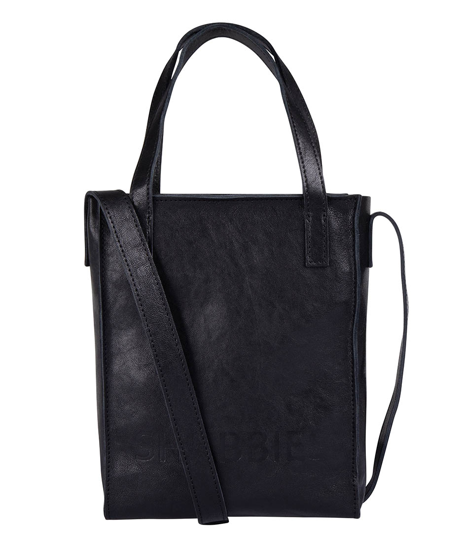 Shabbies Shoppers Small Shoppingbag nappa leather Zwart online kopen