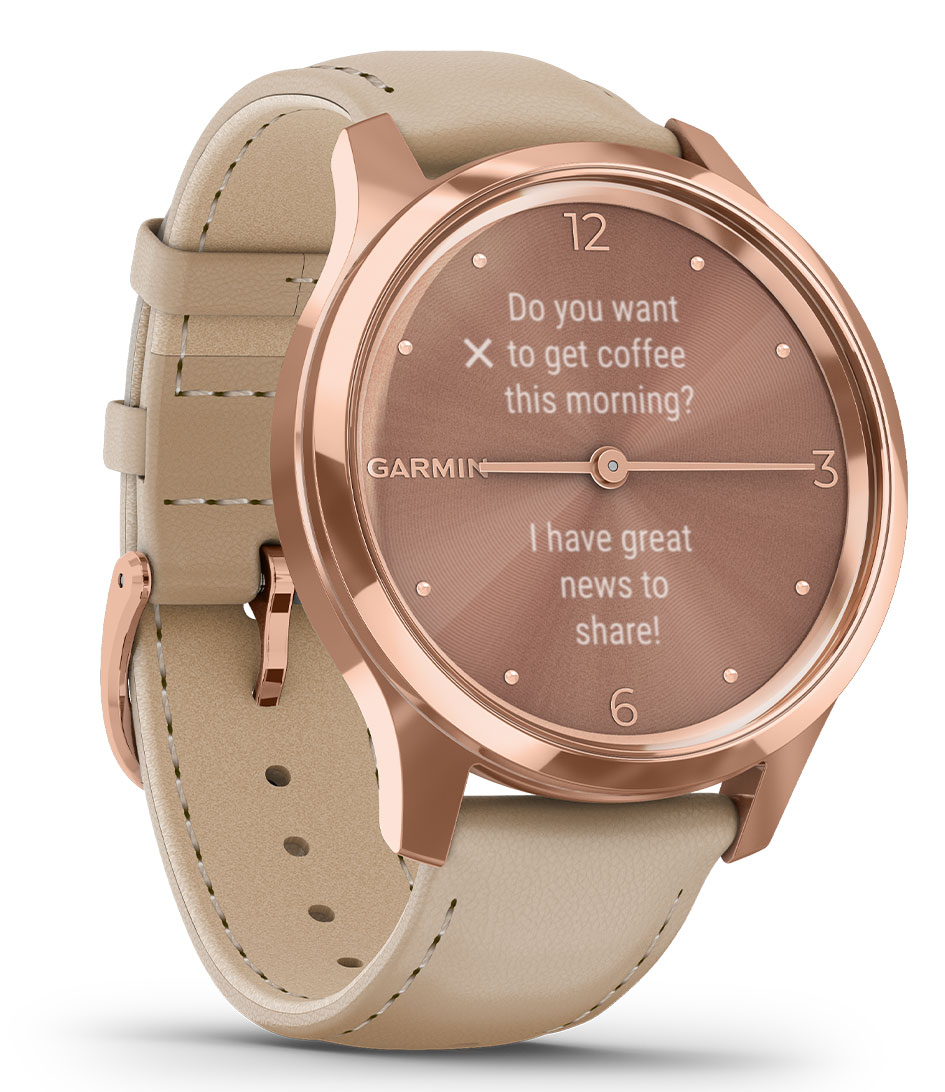 garmin vivomove rose gold suede