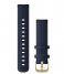 Garmin  Quick release leather watch strap 18 mm Blue with light gold colored hardware