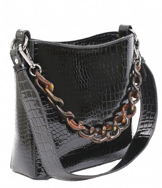 HVISK Schoudertas Amble Croco Small Black (009) HVISK Schoudertas Amble Croco Small Black (009)