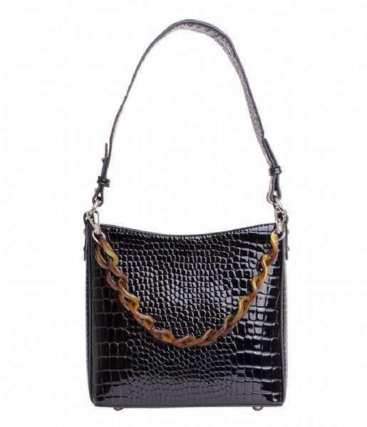 HVISK Schoudertas Amble Croco Small Black (009) HVISK Schoudertas Amble Croco Small Black (009)