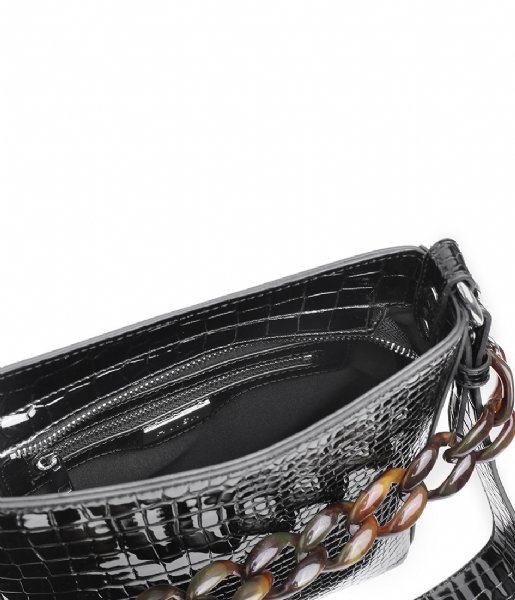 HVISK Schoudertas Amble Croco Small Black (009) HVISK Schoudertas Amble Croco Small Black (009)