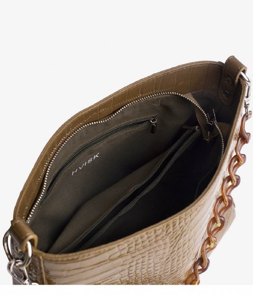 HVISK Handtas Amble Croco olive (086) HVISK Handtas Amble Croco olive (086)