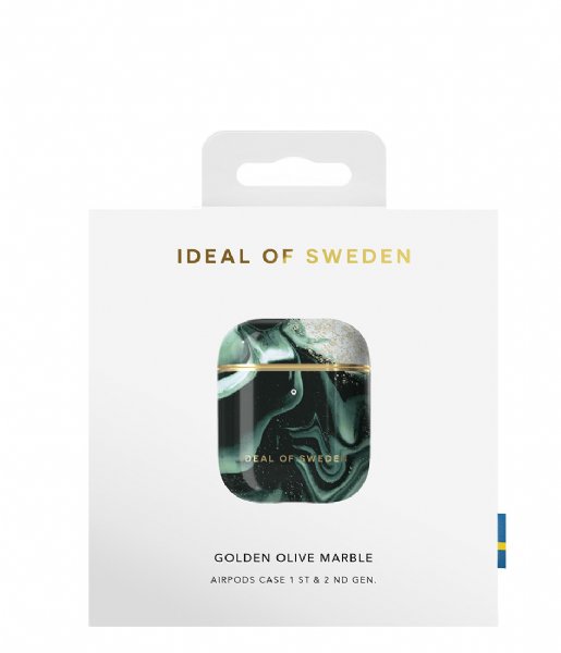 iDeal of Sweden  AirPods Case Print 1st and 2nd Generation Golden Olive Marble (IDFAPCAW21-320)