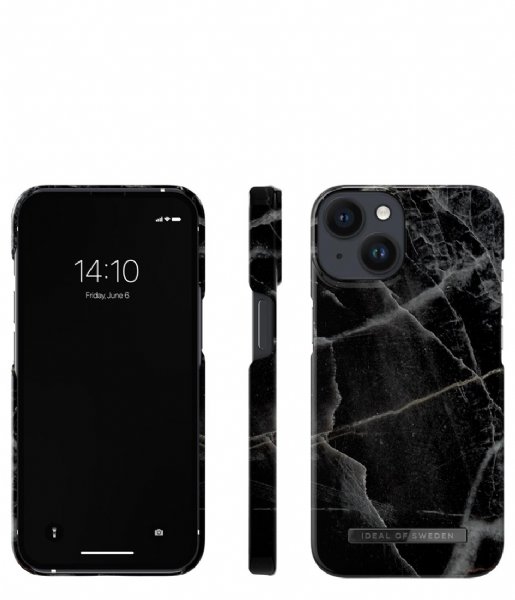 iDeal of Sweden  Fashion Case iPhone 14 Black Thunder Marble (358)
