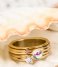 iXXXi  Pink 1 stone crystal Gold colored (01)