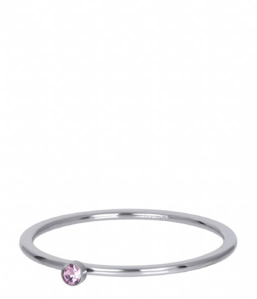 iXXXi  Pink 1 stone crystal Silver colored (03)