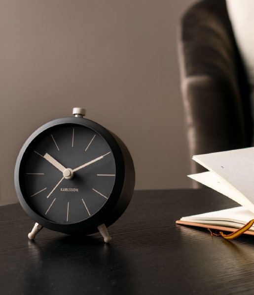 Karlsson  Alarm clock Button metal matt Black (KA5778BK)