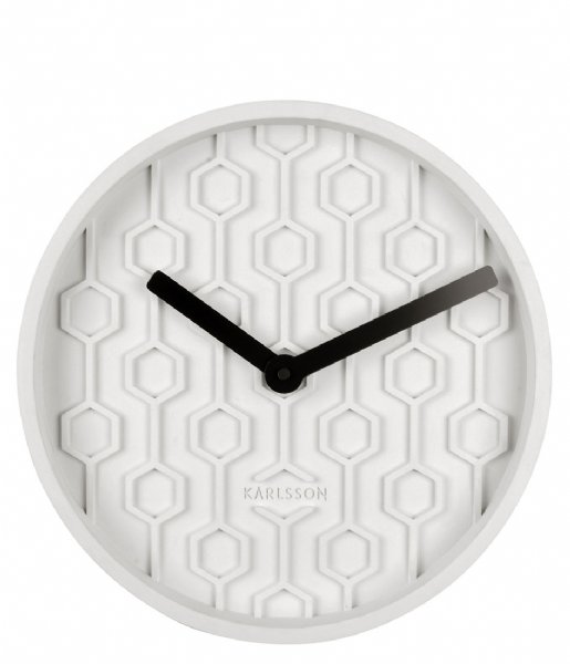 Karlsson  Wall clock Honeycomb concrete White (KA5869WH)