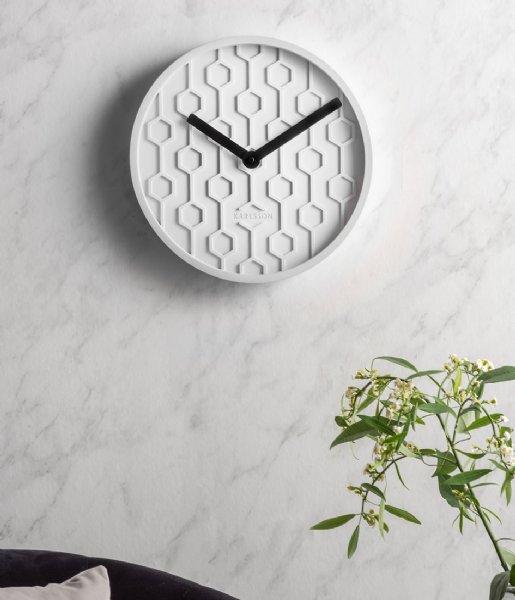 Karlsson  Wall clock Honeycomb concrete White (KA5869WH)
